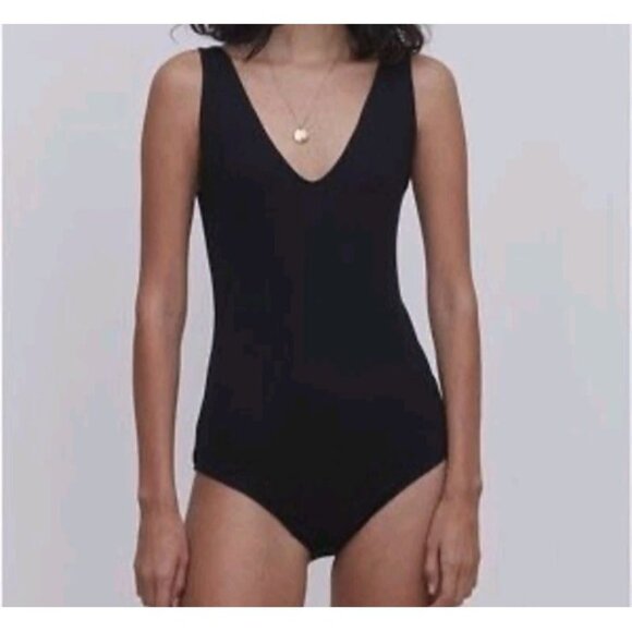 NWT A Pea In The Pod Grey State Ribbed Maternity Bodysuit Black Large - Picture 2 of 14